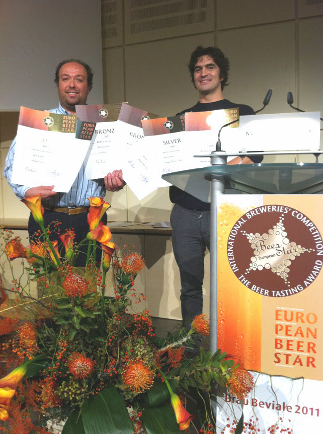 da sx Manuel Piccoli e Giovanni  Campari Birrificio del Ducato EUROPEAN BEER STAR premiazione